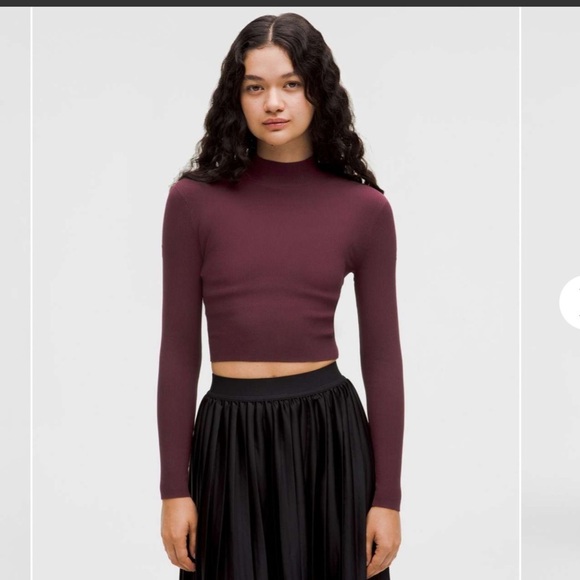 Lululemon Athletica Garnet Ribbed-Knit Twist Back Mockneck Sweater. - Picture 2 of 10